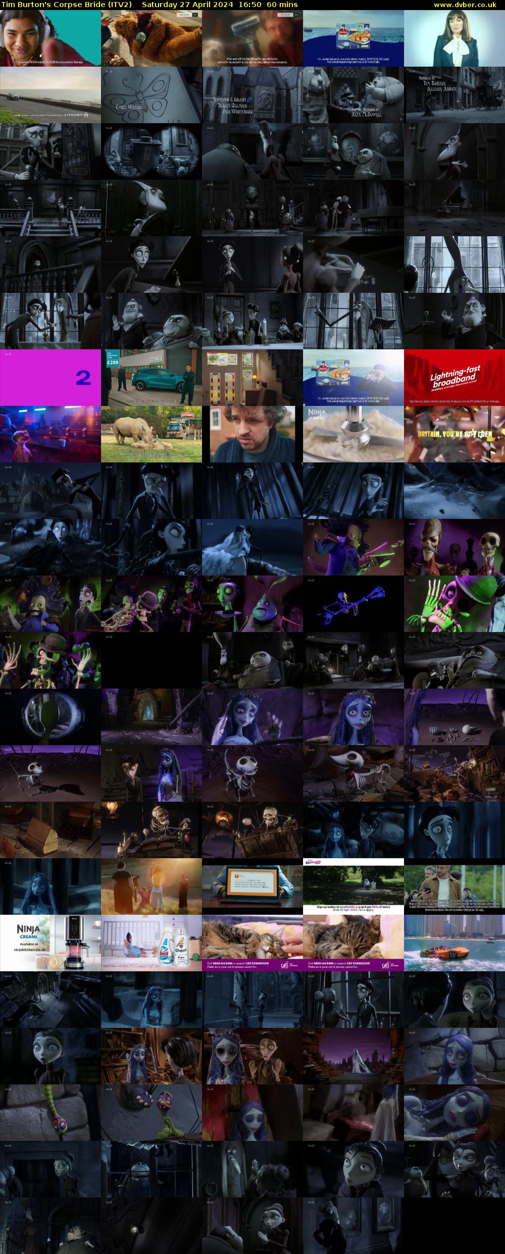 Tim Burton's Corpse Bride (ITV2) Saturday 27 April 2024 16:50 - 17:50