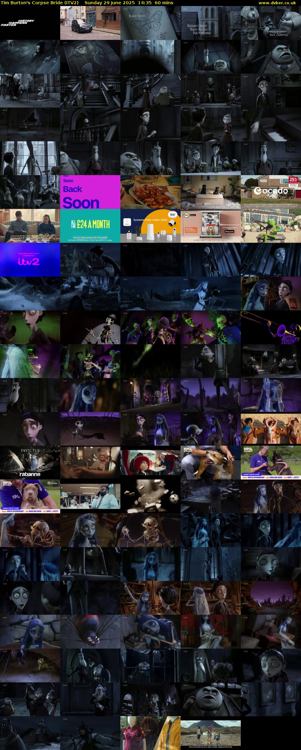 Tim Burton's Corpse Bride (ITV2) Sunday 29 June 2025 14:35 - 15:35