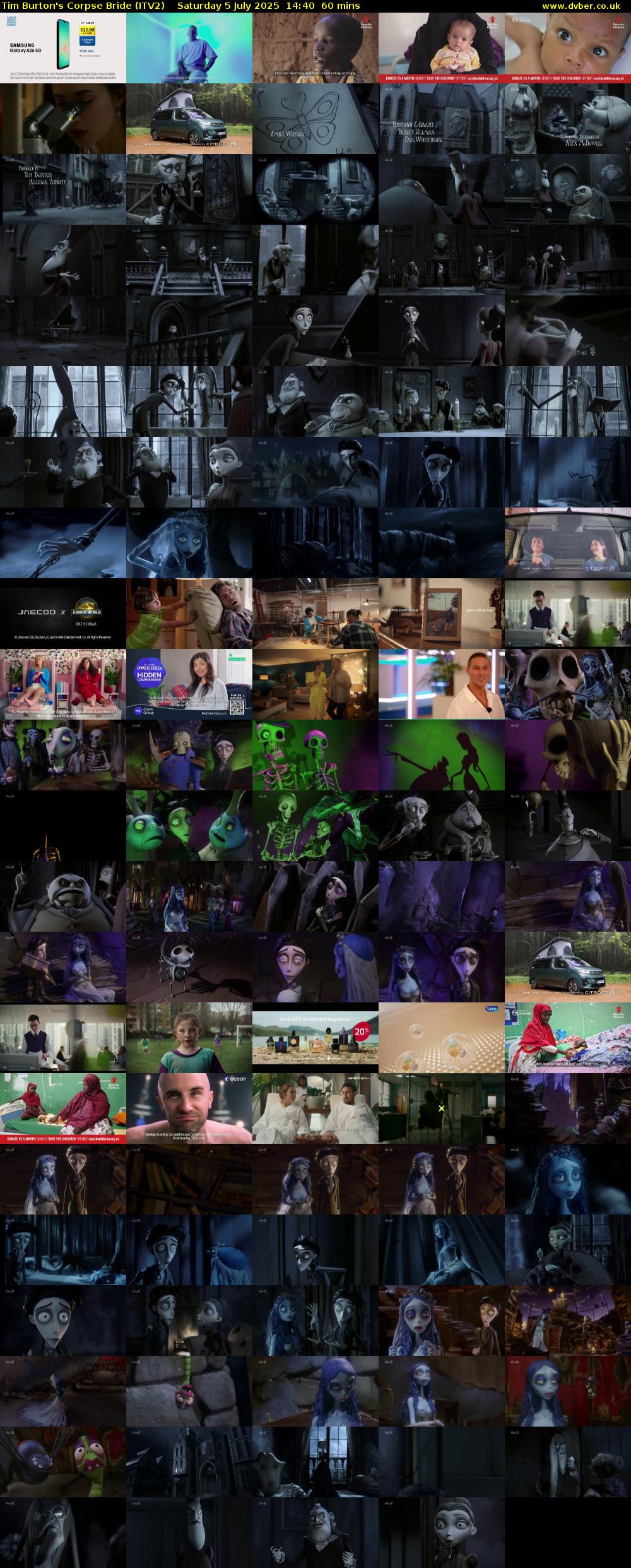 Tim Burton's Corpse Bride (ITV2) Saturday 5 July 2025 14:40 - 15:40