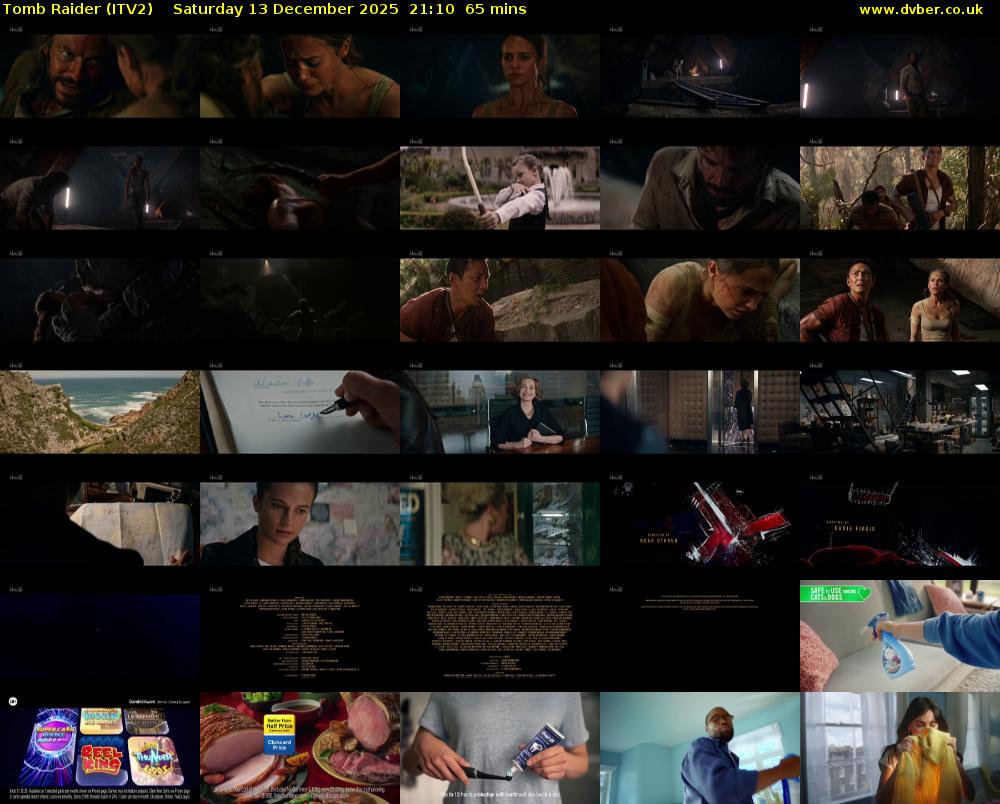 Tomb Raider (ITV2) Saturday 13 December 2025 21:10 - 22:15