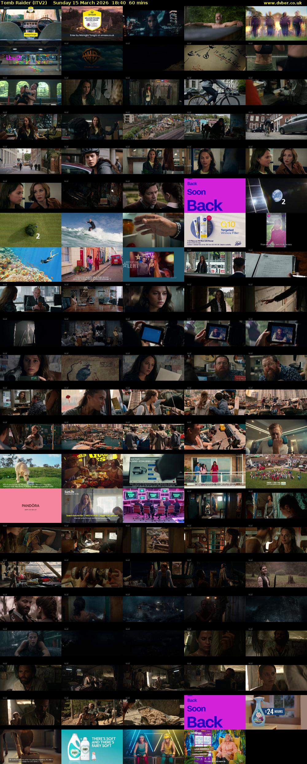 Tomb Raider (ITV2) Sunday 15 March 2026 18:40 - 19:40