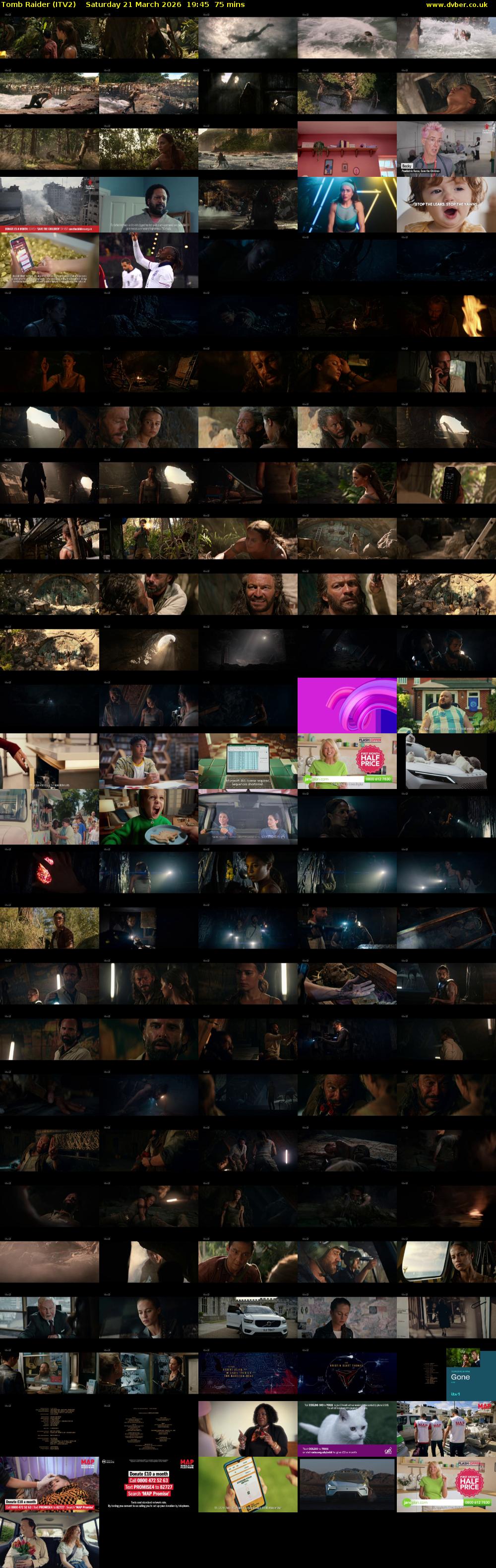 Tomb Raider (ITV2) Saturday 21 March 2026 19:45 - 21:00