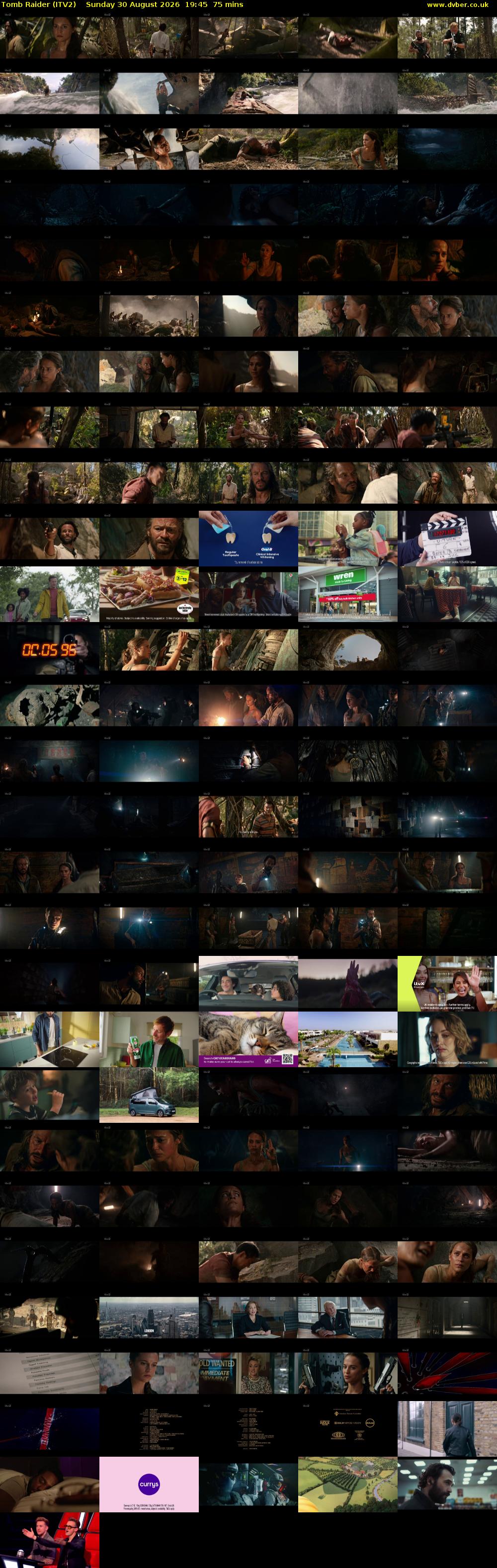 Tomb Raider (ITV2) Sunday 30 August 2026 19:45 - 21:00
