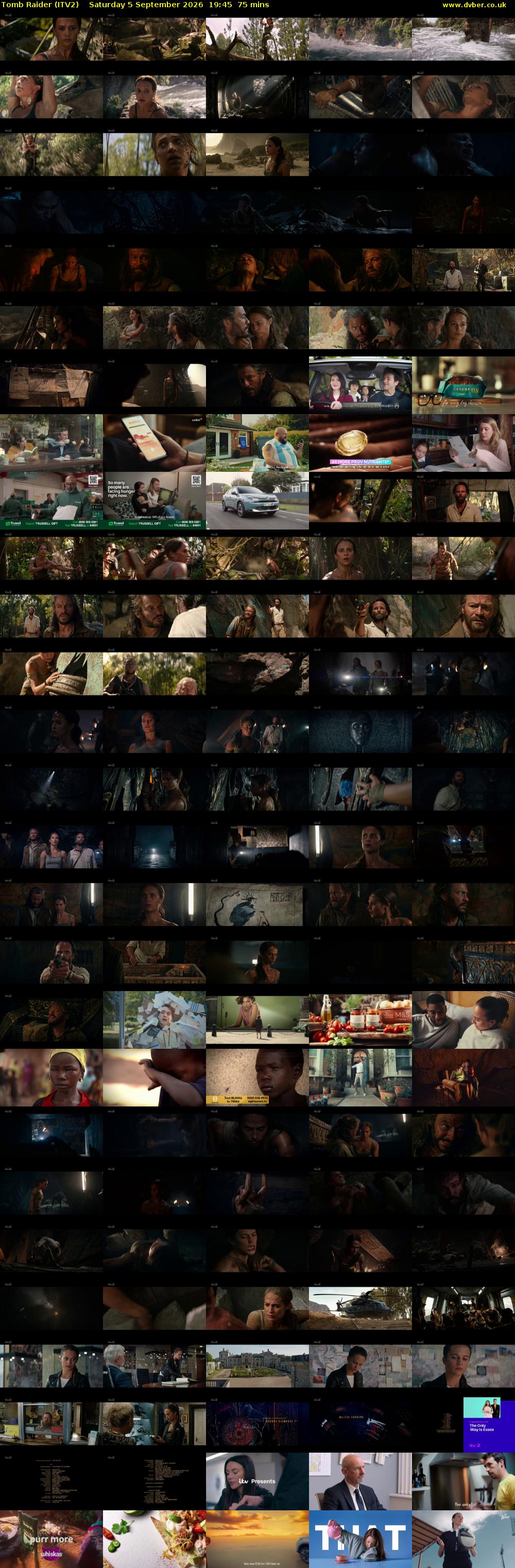Tomb Raider (ITV2) Saturday 5 September 2026 19:45 - 21:00