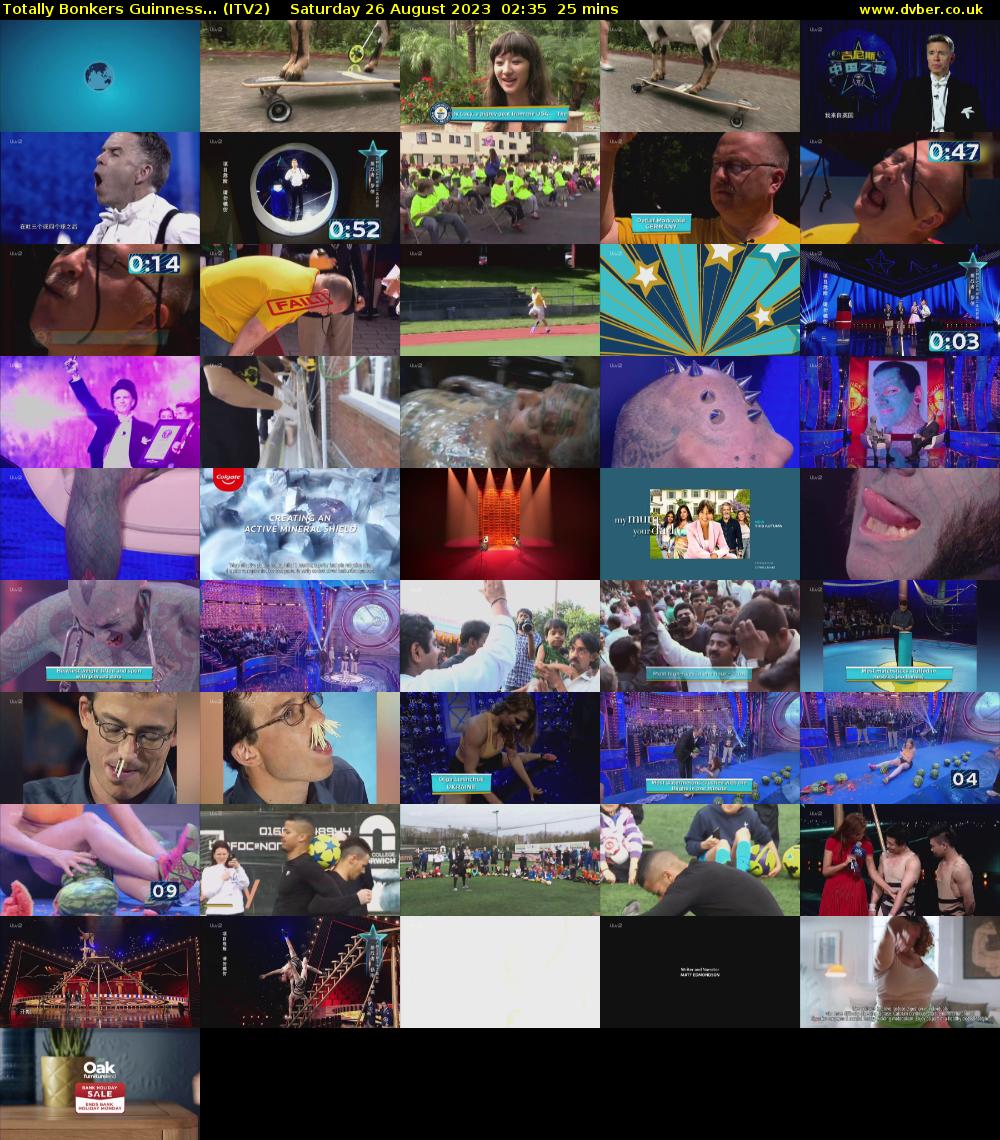 Totally Bonkers Guinness... (ITV2) Saturday 26 August 2023 02:35 - 03:00