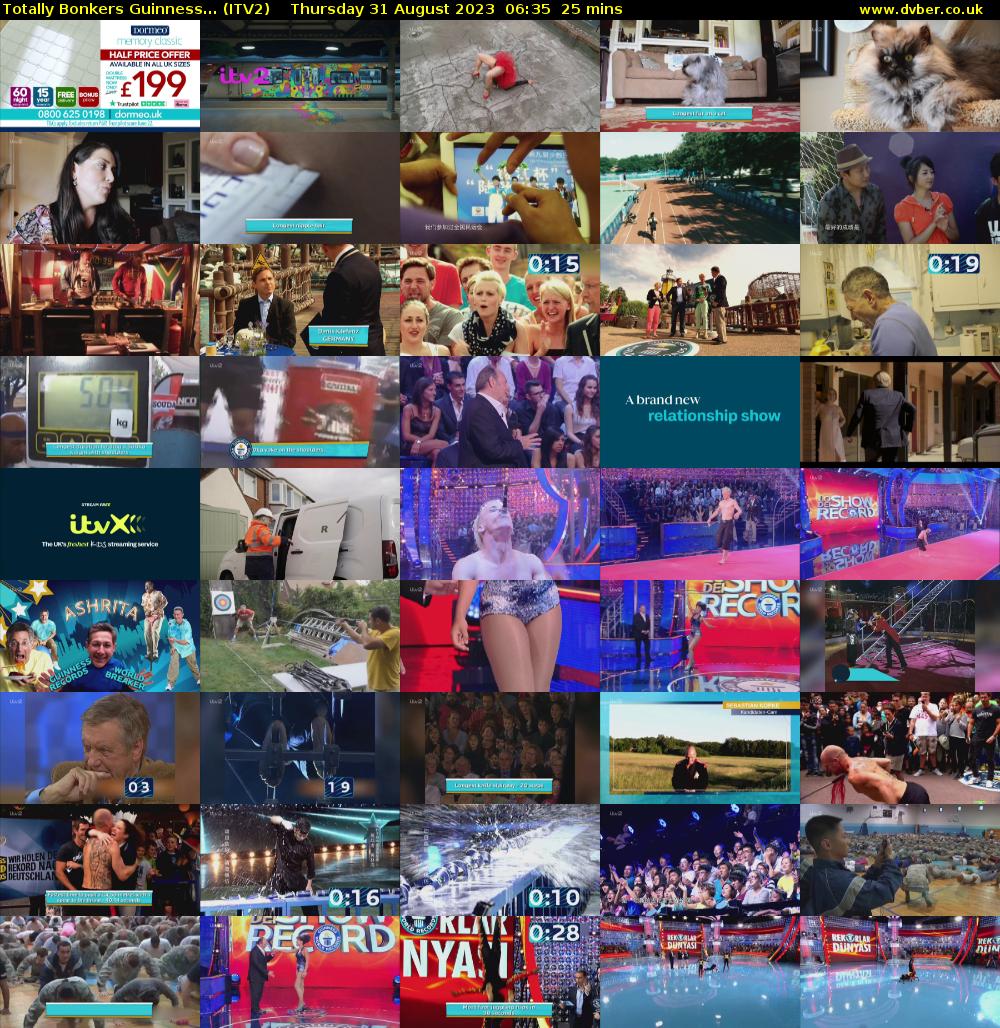 Totally Bonkers Guinness... (ITV2) Thursday 31 August 2023 06:35 - 07:00