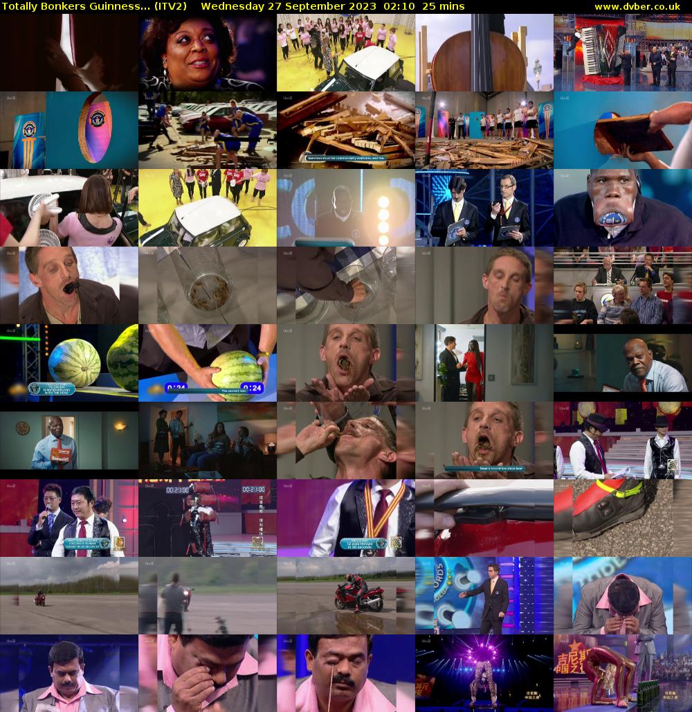 Totally Bonkers Guinness... (ITV2) Wednesday 27 September 2023 02:10 - 02:35