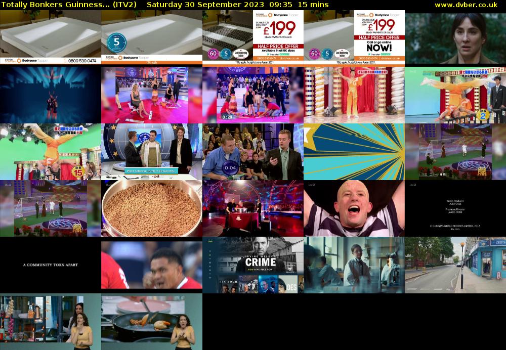Totally Bonkers Guinness... (ITV2) Saturday 30 September 2023 09:35 - 09:50