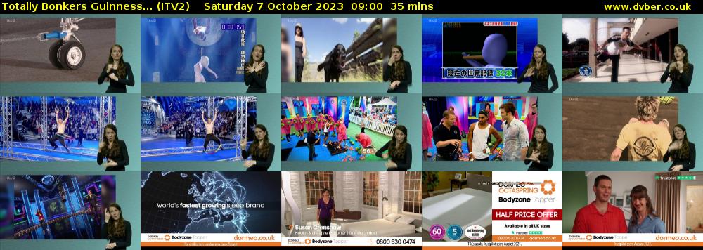 Totally Bonkers Guinness... (ITV2) Saturday 7 October 2023 09:00 - 09:35