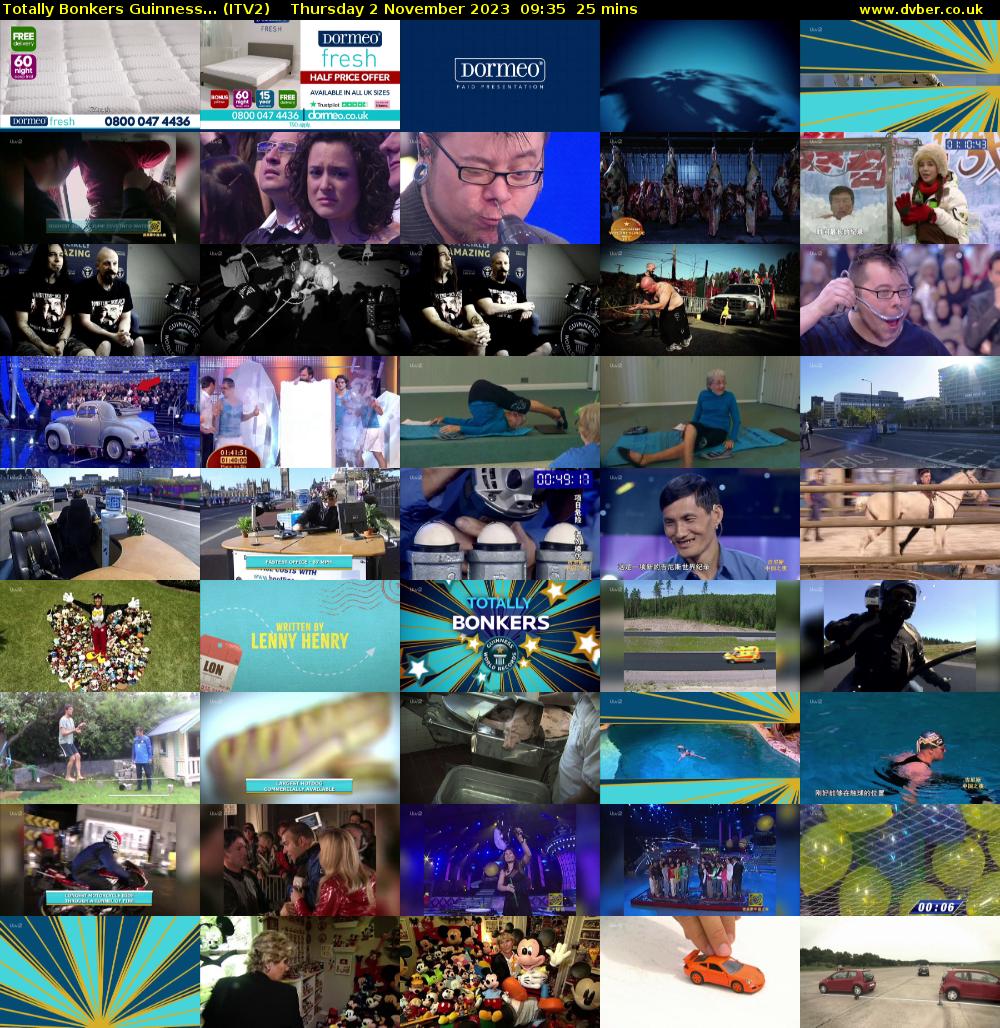 Totally Bonkers Guinness... (ITV2) Thursday 2 November 2023 09:35 - 10:00