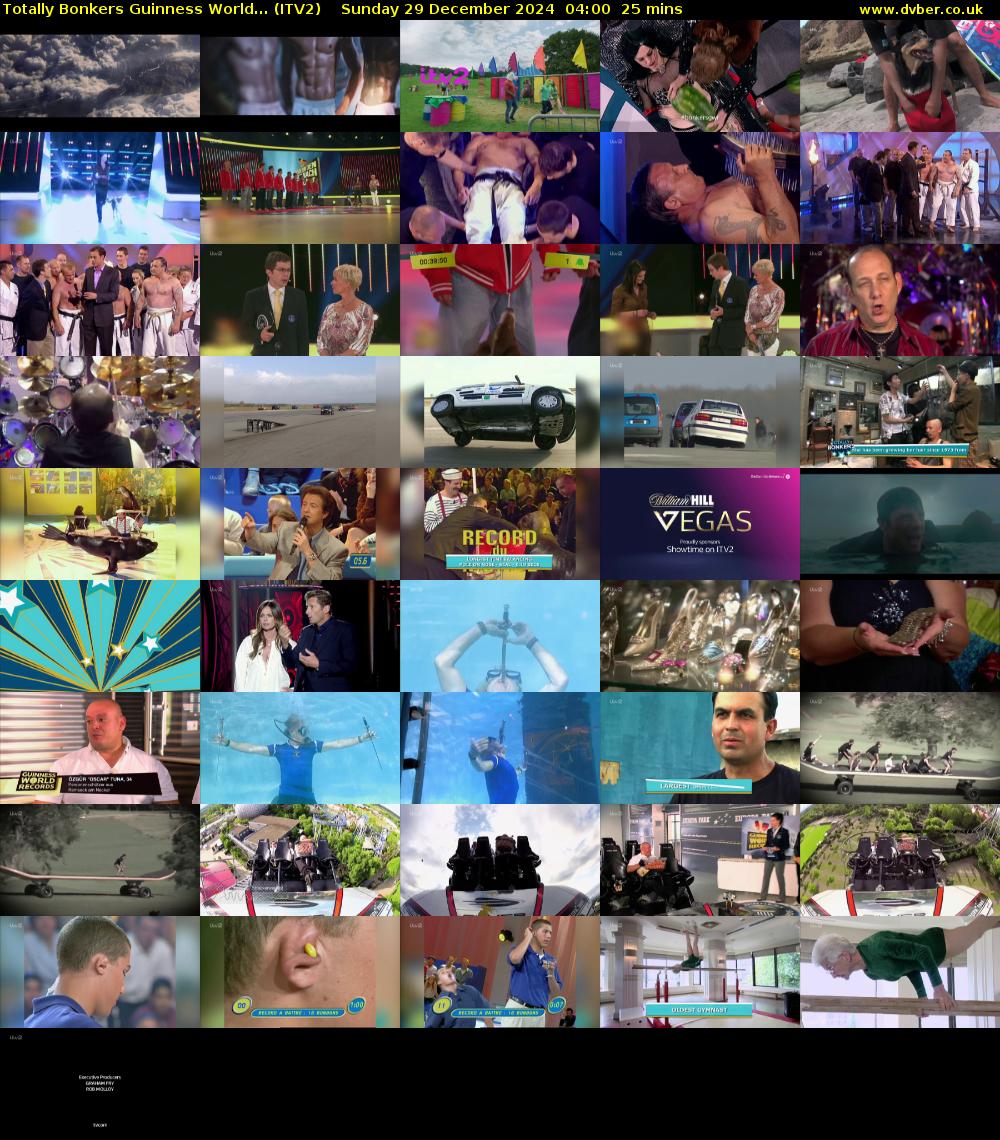 Totally Bonkers Guinness World... (ITV2) Sunday 29 December 2024 04:00 - 04:25