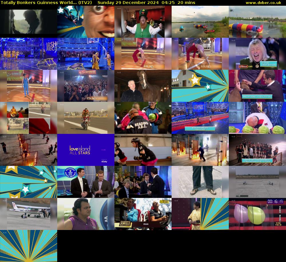 Totally Bonkers Guinness World... (ITV2) Sunday 29 December 2024 04:25 - 04:45