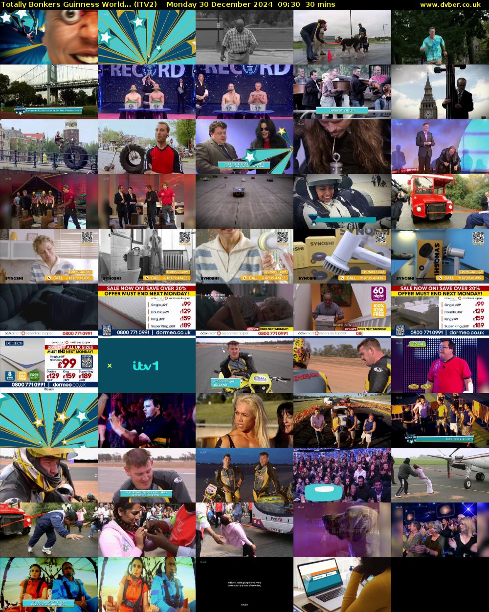 Totally Bonkers Guinness World... (ITV2) Monday 30 December 2024 09:30 - 10:00