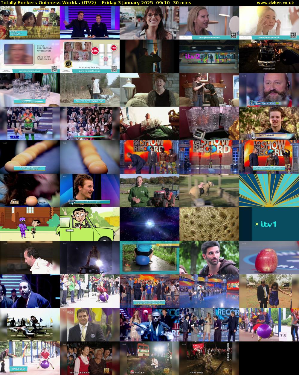 Totally Bonkers Guinness World... (ITV2) Friday 3 January 2025 09:10 - 09:40