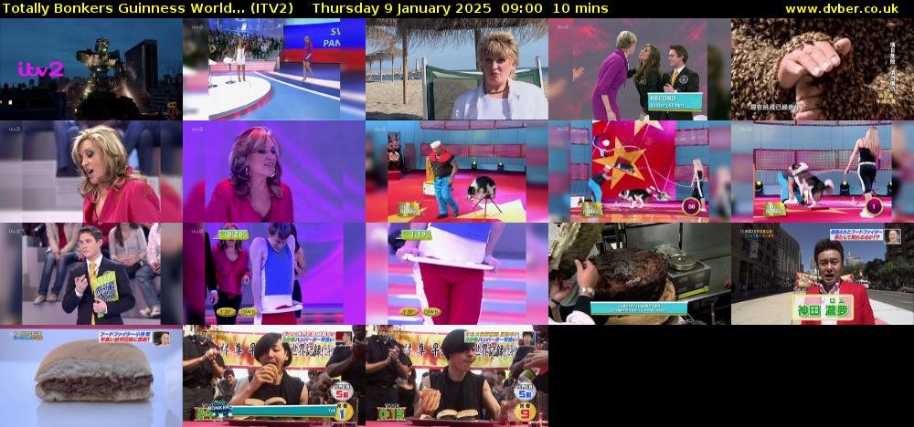 Totally Bonkers Guinness World... (ITV2) Thursday 9 January 2025 09:00 - 09:10