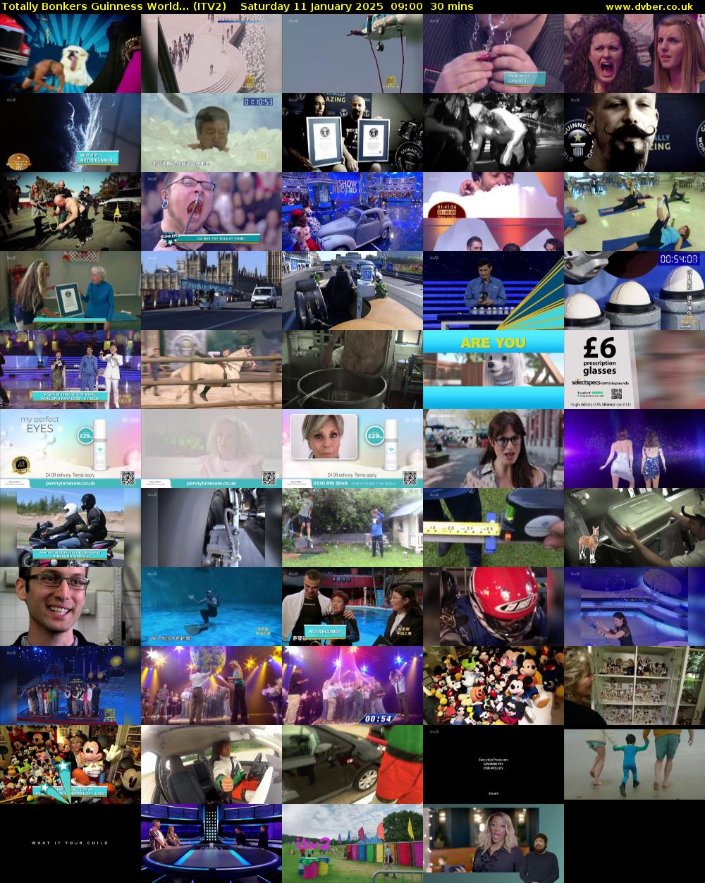 Totally Bonkers Guinness World... (ITV2) Saturday 11 January 2025 09:00 - 09:30