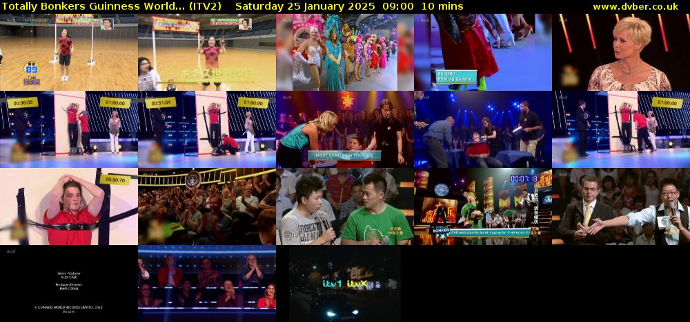 Totally Bonkers Guinness World... (ITV2) Saturday 25 January 2025 09:00 - 09:10