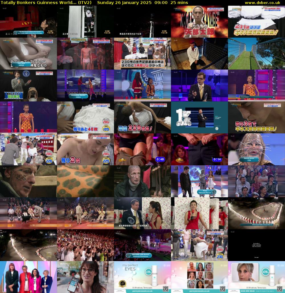 Totally Bonkers Guinness World... (ITV2) Sunday 26 January 2025 09:00 - 09:25