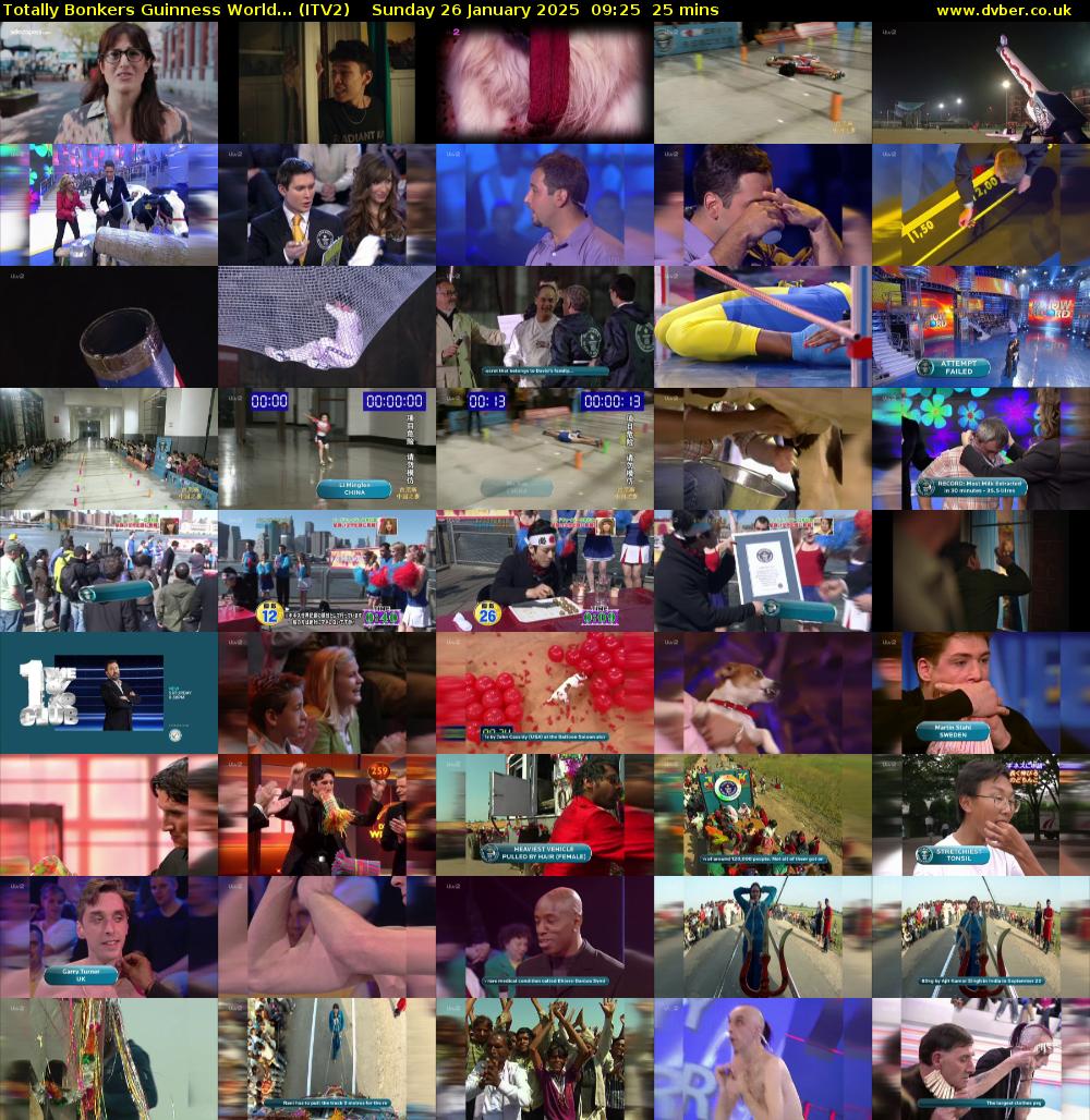 Totally Bonkers Guinness World... (ITV2) Sunday 26 January 2025 09:25 - 09:50