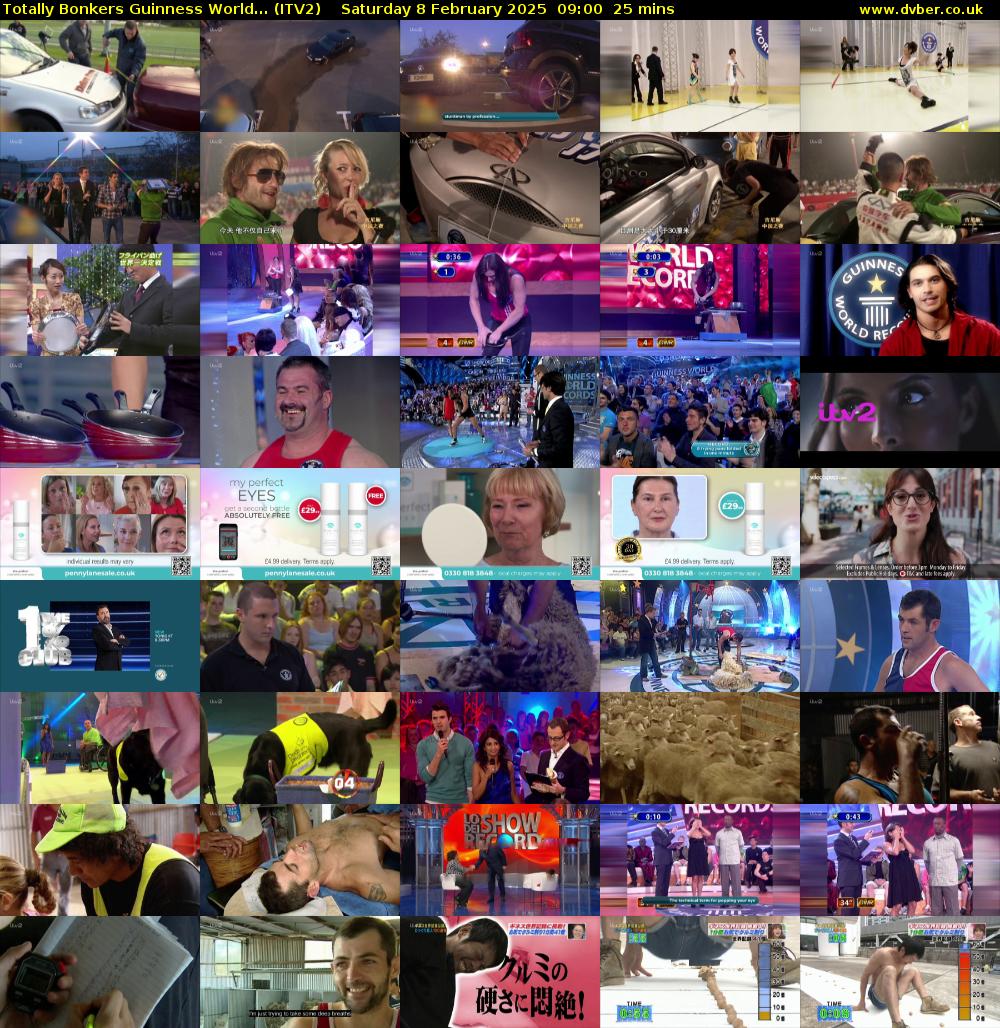 Totally Bonkers Guinness World... (ITV2) Saturday 8 February 2025 09:00 - 09:25