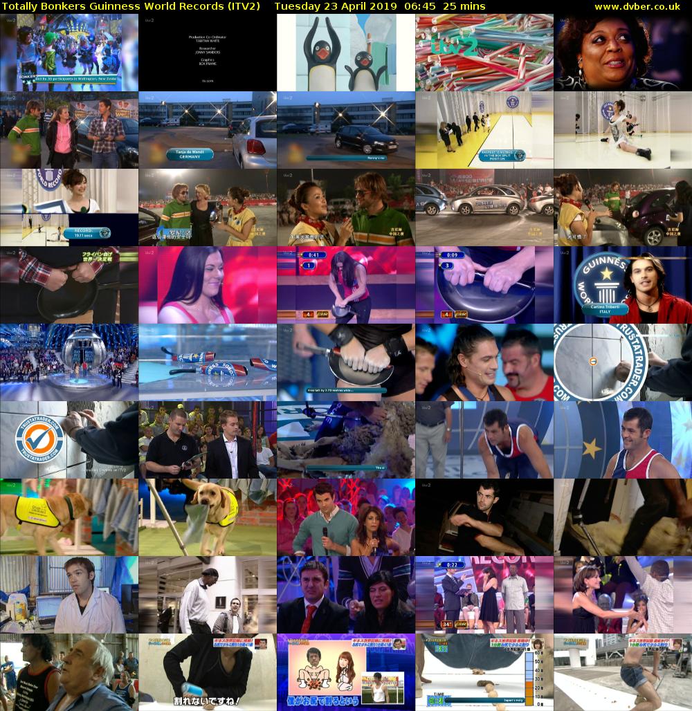 Totally Bonkers Guinness World Records (ITV2) Tuesday 23 April 2019 06:45 - 07:10
