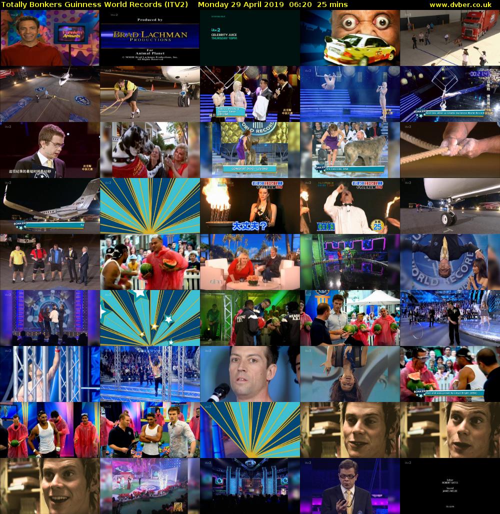 Totally Bonkers Guinness World Records (ITV2) Monday 29 April 2019 06:20 - 06:45