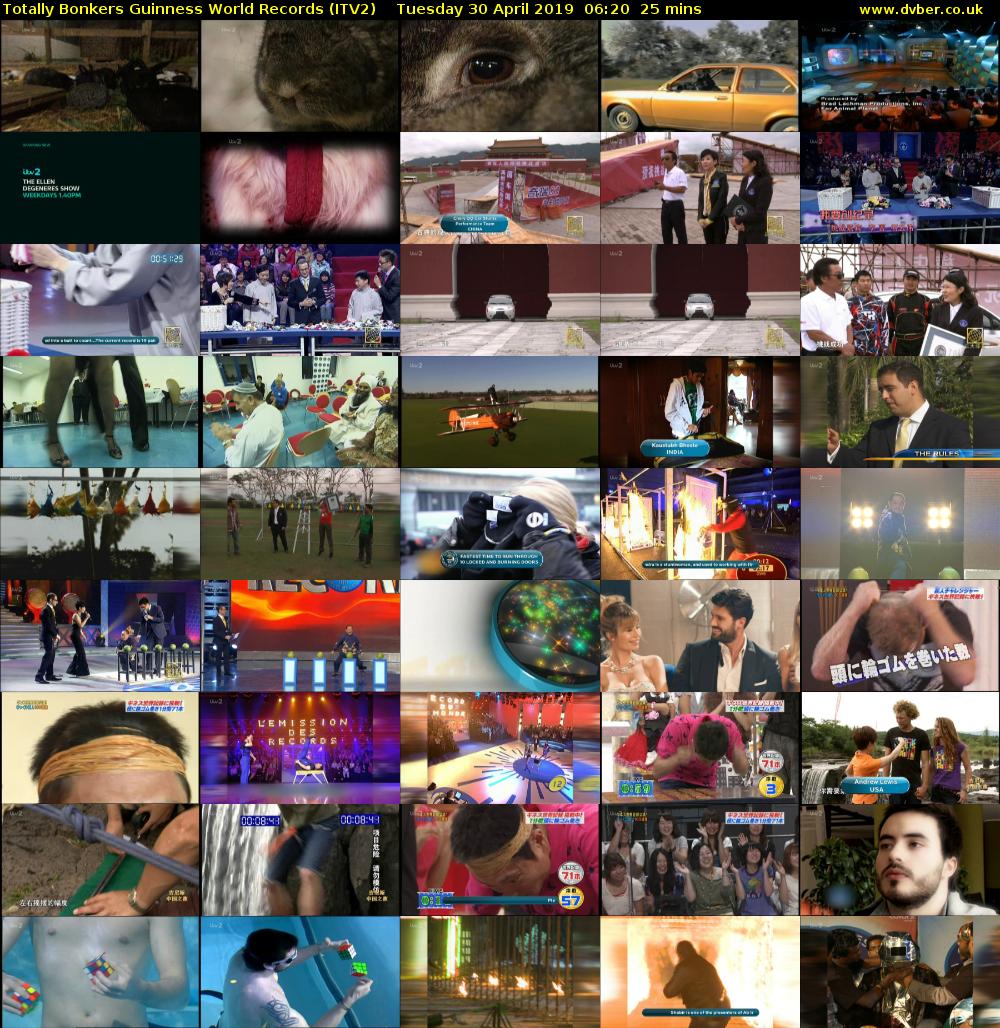 Totally Bonkers Guinness World Records (ITV2) Tuesday 30 April 2019 06:20 - 06:45