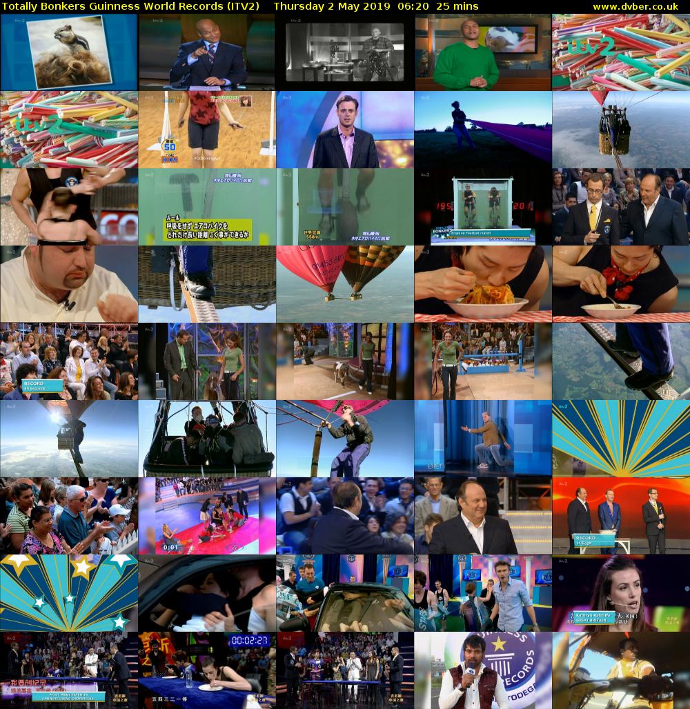 Totally Bonkers Guinness World Records (ITV2) Thursday 2 May 2019 06:20 - 06:45