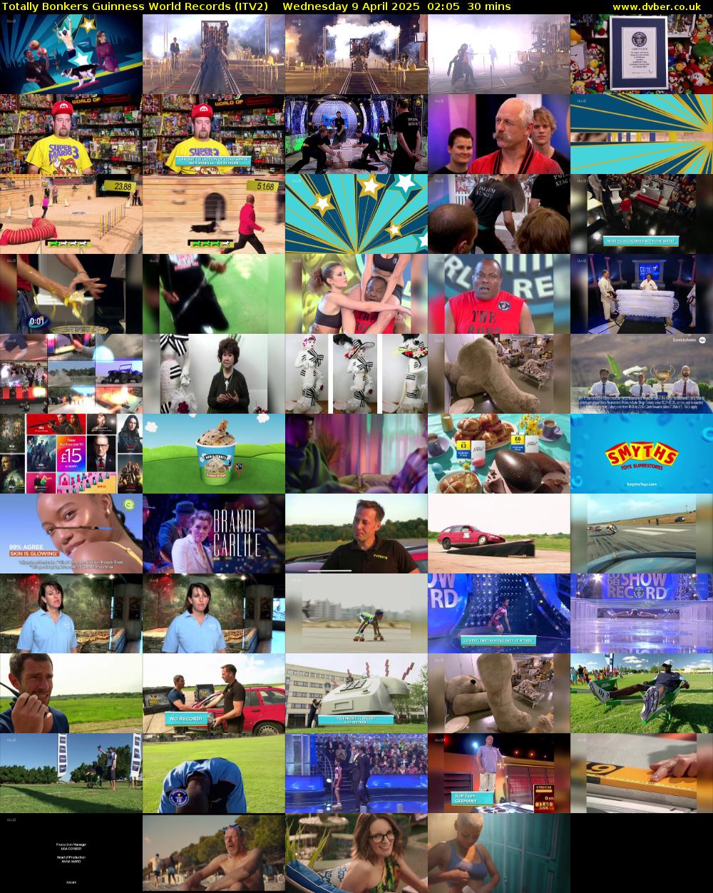 Totally Bonkers Guinness World Records (ITV2) Wednesday 9 April 2025 02:05 - 02:35