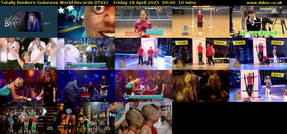 Totally Bonkers Guinness World Records (ITV2) Friday 18 April 2025 09:00 - 09:10