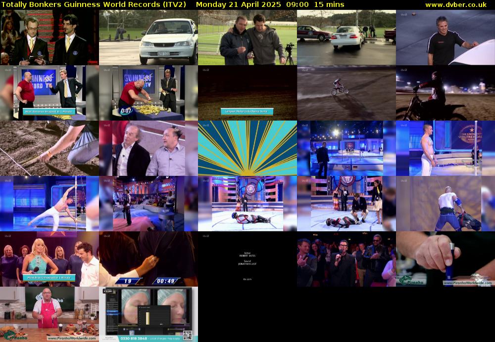 Totally Bonkers Guinness World Records (ITV2) Monday 21 April 2025 09:00 - 09:15