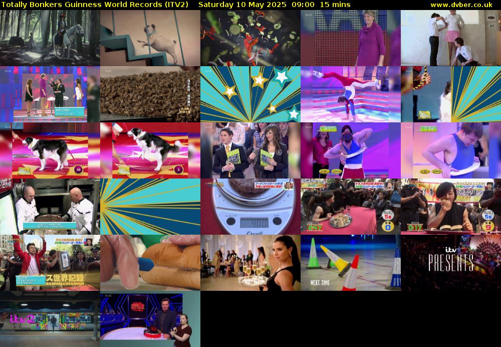 Totally Bonkers Guinness World Records (ITV2) Saturday 10 May 2025 09:00 - 09:15