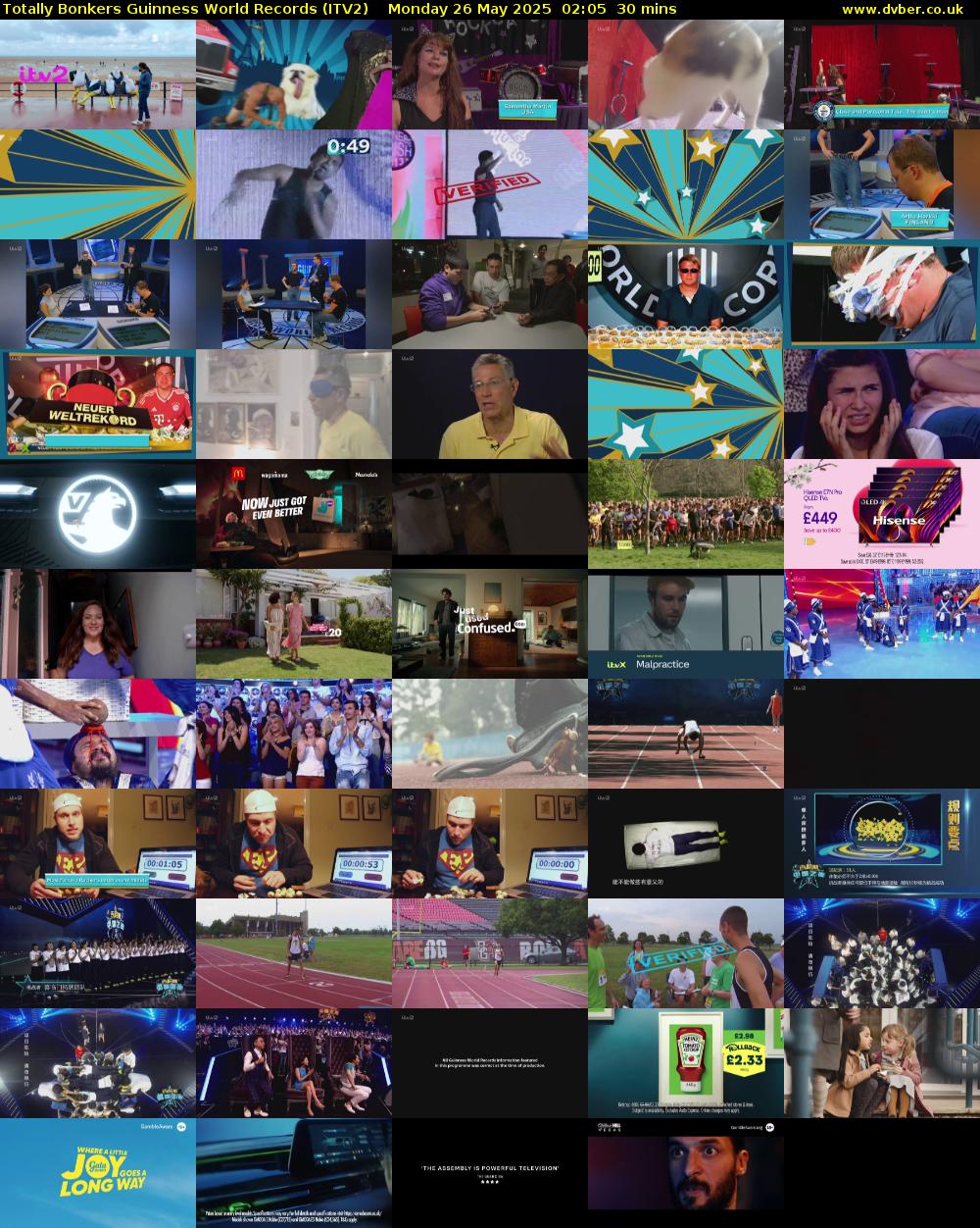 Totally Bonkers Guinness World Records (ITV2) Monday 26 May 2025 02:05 - 02:35