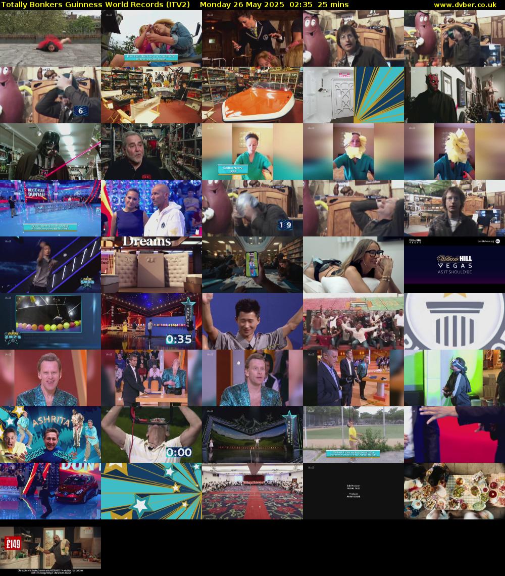 Totally Bonkers Guinness World Records (ITV2) Monday 26 May 2025 02:35 - 03:00