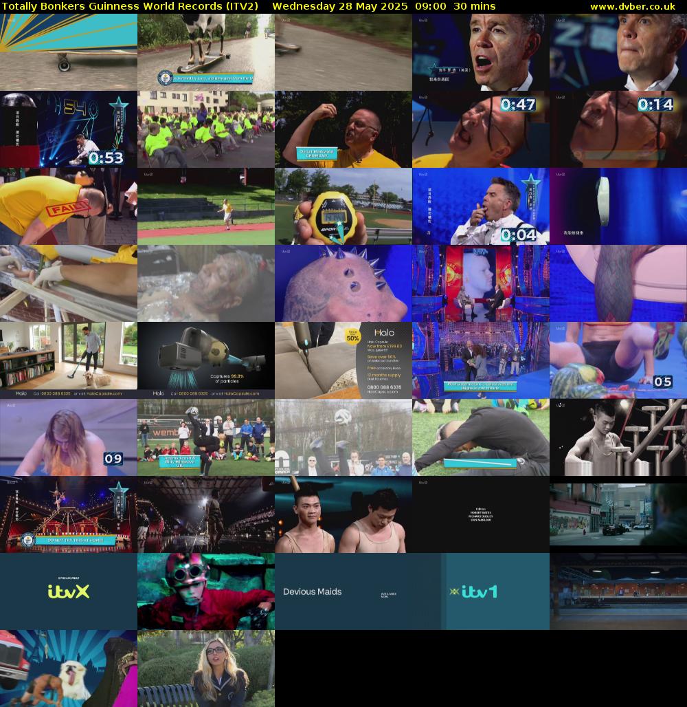 Totally Bonkers Guinness World Records (ITV2) Wednesday 28 May 2025 09:00 - 09:30