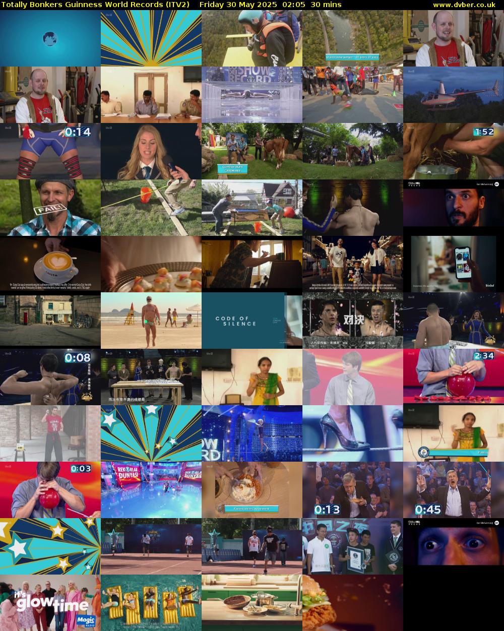 Totally Bonkers Guinness World Records (ITV2) Friday 30 May 2025 02:05 - 02:35