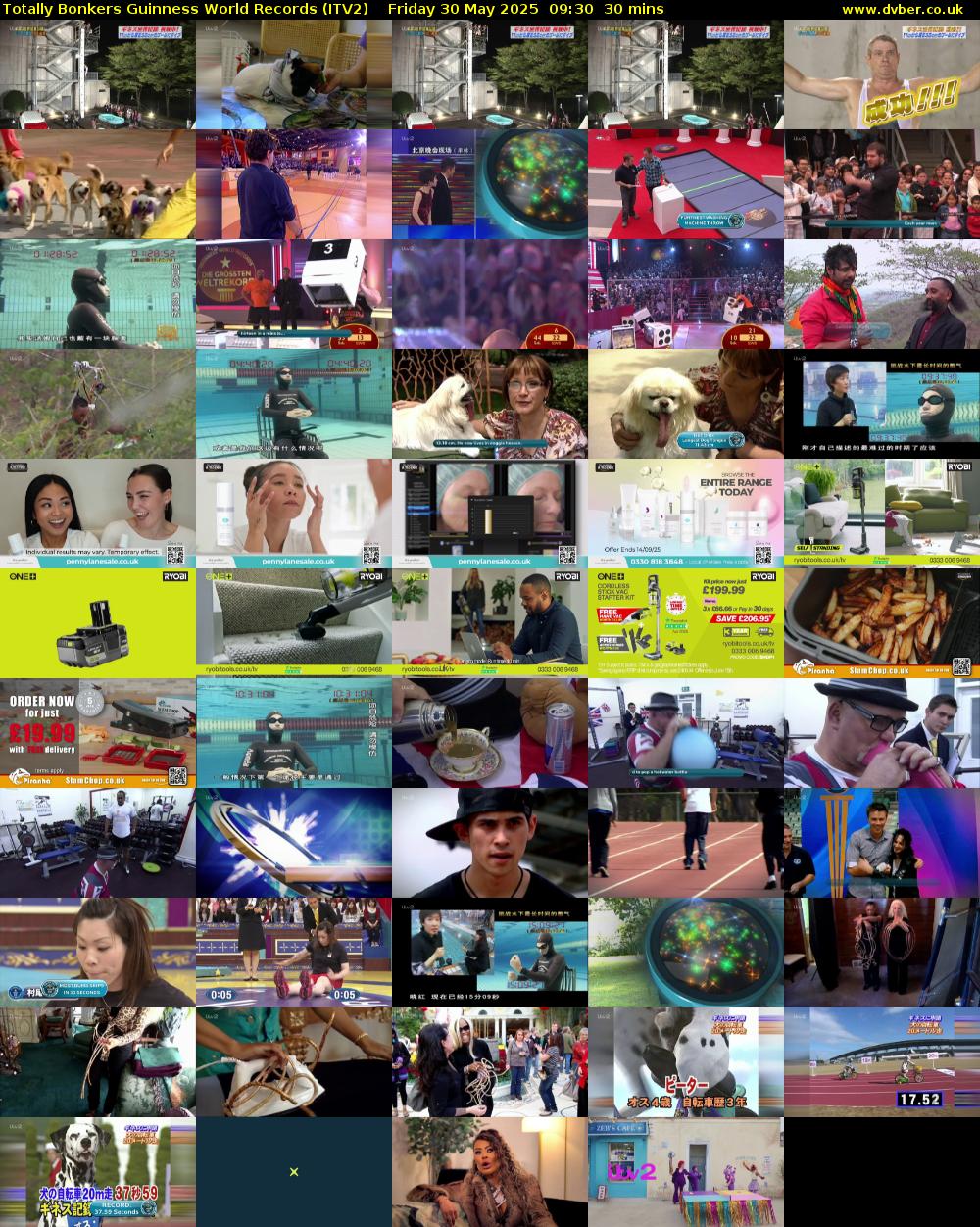 Totally Bonkers Guinness World Records (ITV2) Friday 30 May 2025 09:30 - 10:00