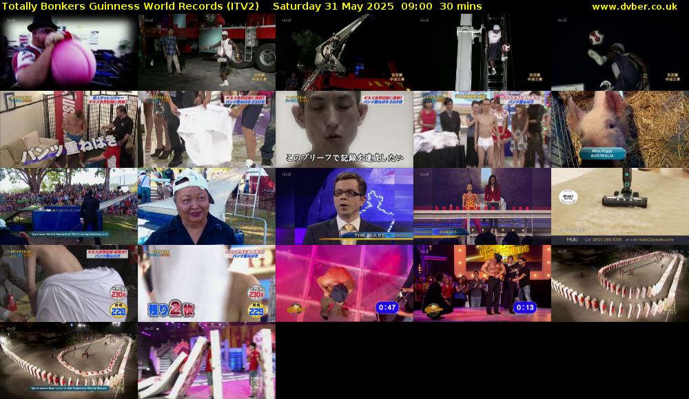 Totally Bonkers Guinness World Records (ITV2) Saturday 31 May 2025 09:00 - 09:30