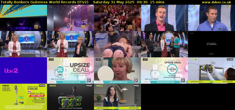 Totally Bonkers Guinness World Records (ITV2) Saturday 31 May 2025 09:30 - 09:45