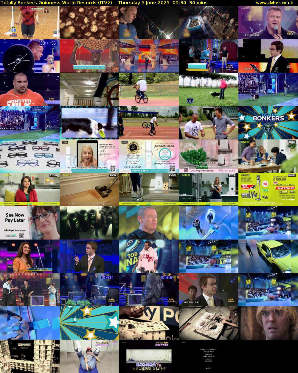 Totally Bonkers Guinness World Records (ITV2) Thursday 5 June 2025 09:30 - 10:00