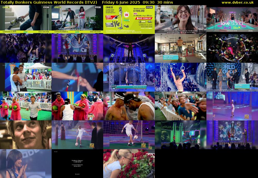 Totally Bonkers Guinness World Records (ITV2) Friday 6 June 2025 09:30 - 10:00