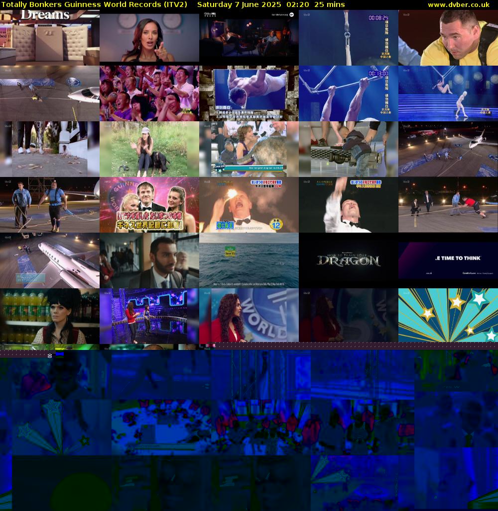 Totally Bonkers Guinness World Records (ITV2) Saturday 7 June 2025 02:20 - 02:45