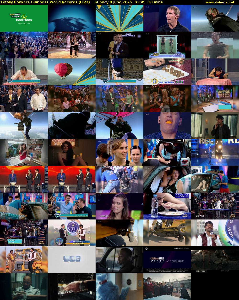 Totally Bonkers Guinness World Records (ITV2) Sunday 8 June 2025 01:45 - 02:15