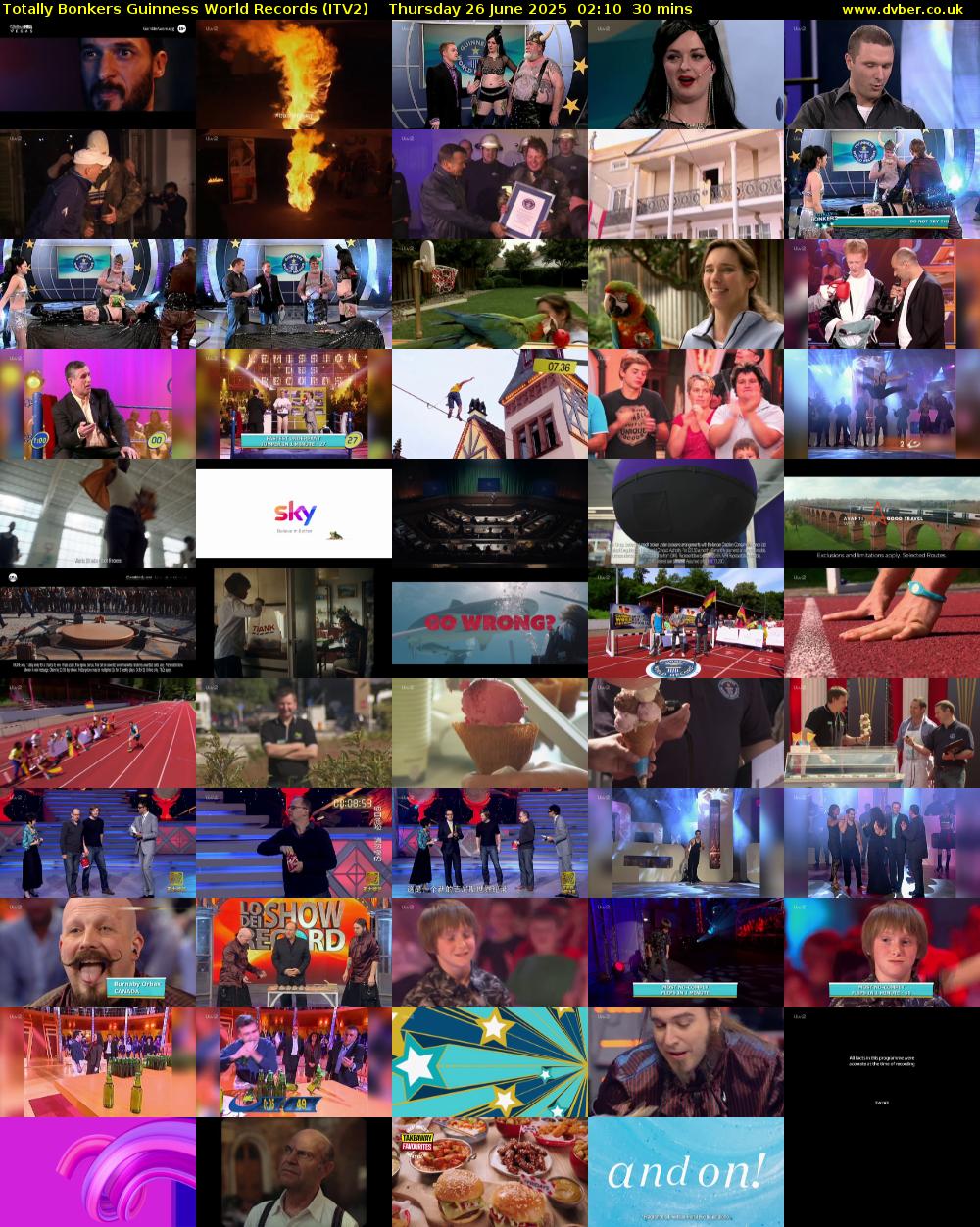 Totally Bonkers Guinness World Records (ITV2) Thursday 26 June 2025 02:10 - 02:40