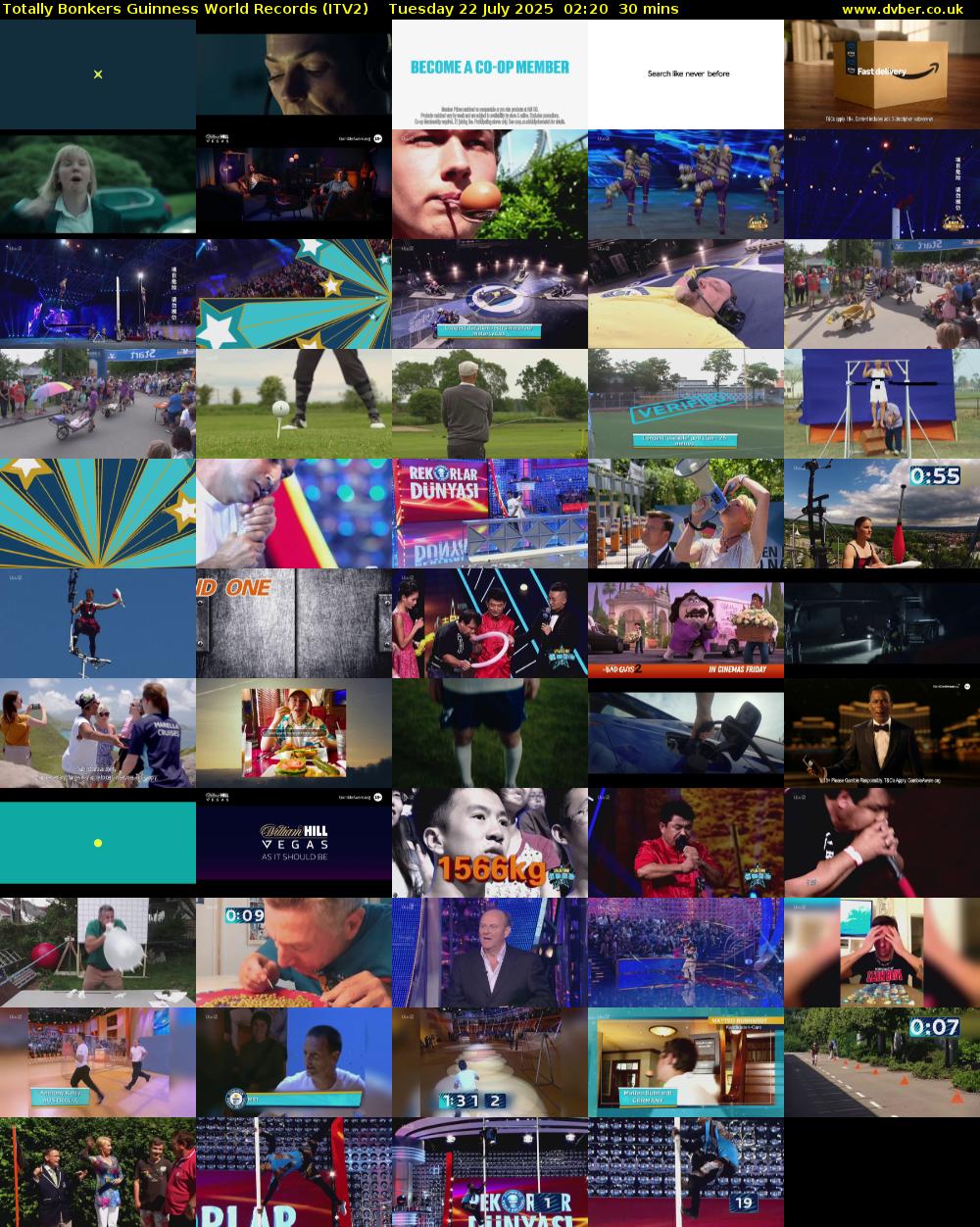 Totally Bonkers Guinness World Records (ITV2) Tuesday 22 July 2025 02:20 - 02:50