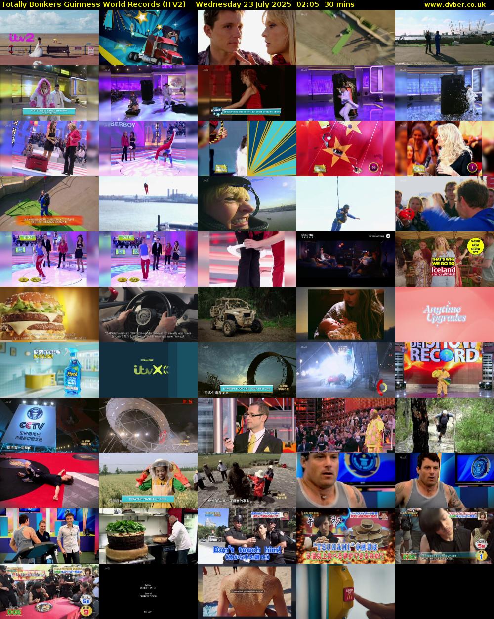 Totally Bonkers Guinness World Records (ITV2) Wednesday 23 July 2025 02:05 - 02:35