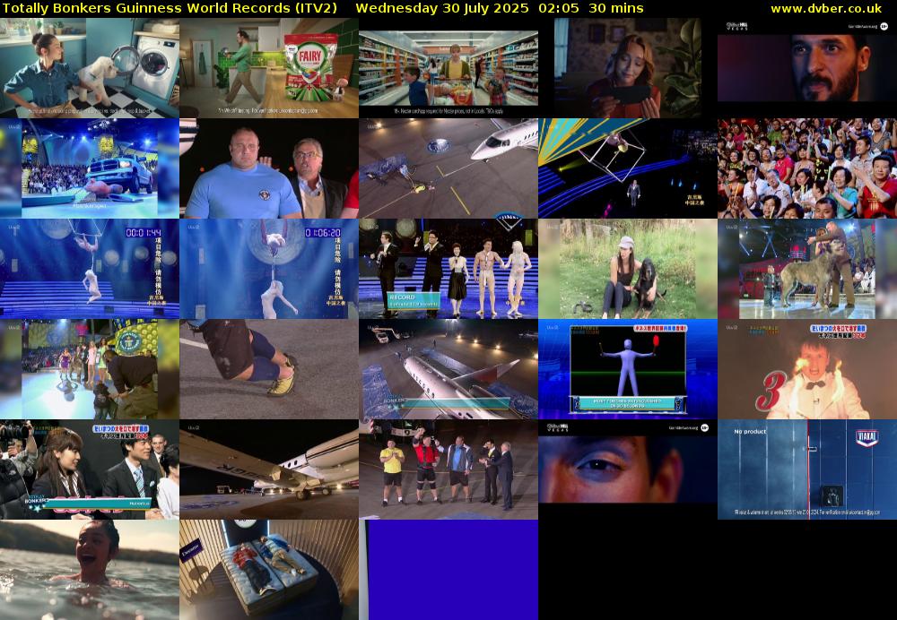 Totally Bonkers Guinness World Records (ITV2) Wednesday 30 July 2025 02:05 - 02:35