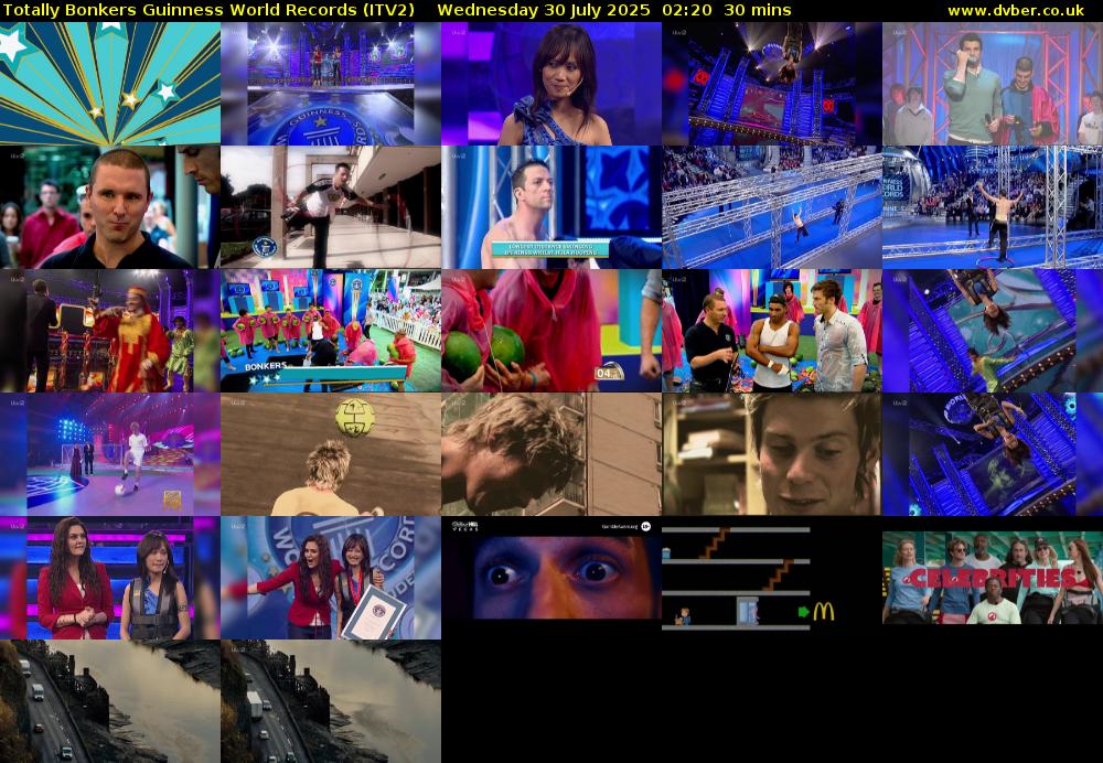 Totally Bonkers Guinness World Records (ITV2) Wednesday 30 July 2025 02:20 - 02:50