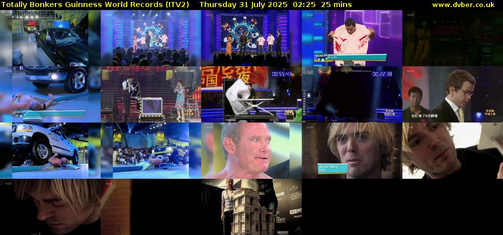 Totally Bonkers Guinness World Records (ITV2) Thursday 31 July 2025 02:25 - 02:50