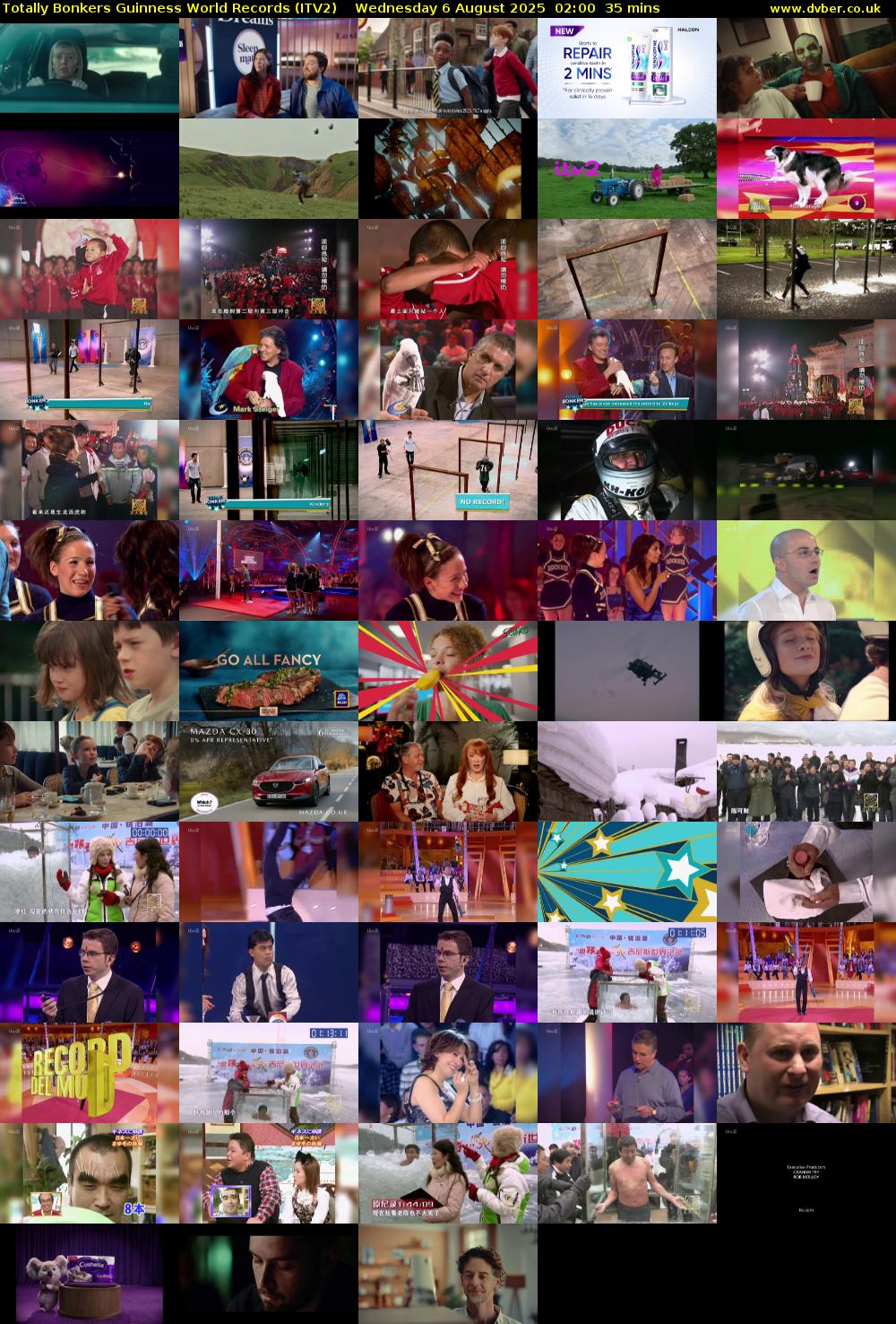 Totally Bonkers Guinness World Records (ITV2) Wednesday 6 August 2025 02:00 - 02:35